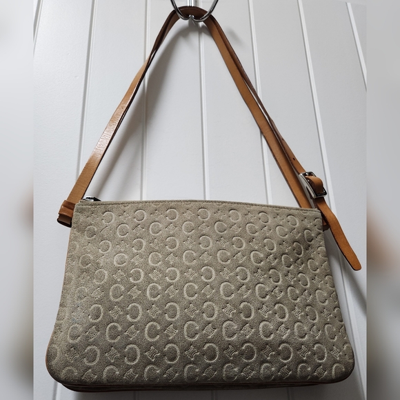 CELINE Macadam C Dual Pouch Suede Shoulder Bag - Picture 4 of 12